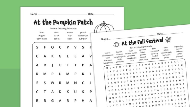 Fall Word Search Feature