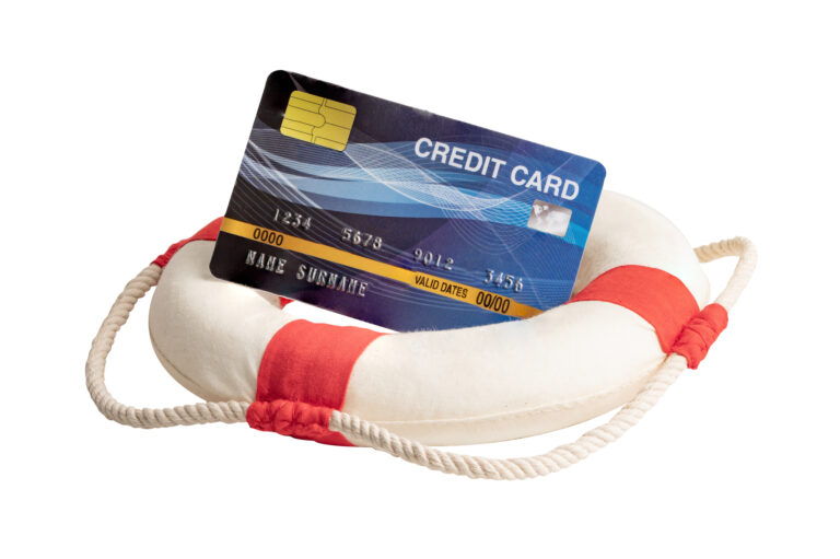 credit card in life preserver financial crisis