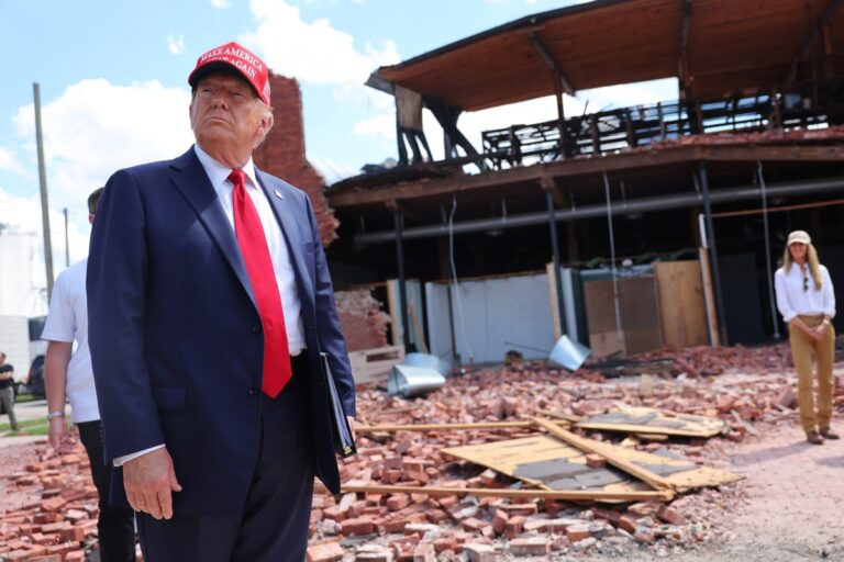 Donald Trump Visits Areas Affected By Hurricane Helene