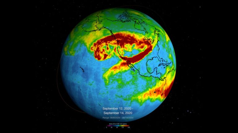 NASA s AIRS Instrument Monitors Carbon Monoxide From California Wildfires