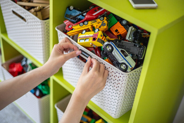 kid pulling out toys mattel hasbro